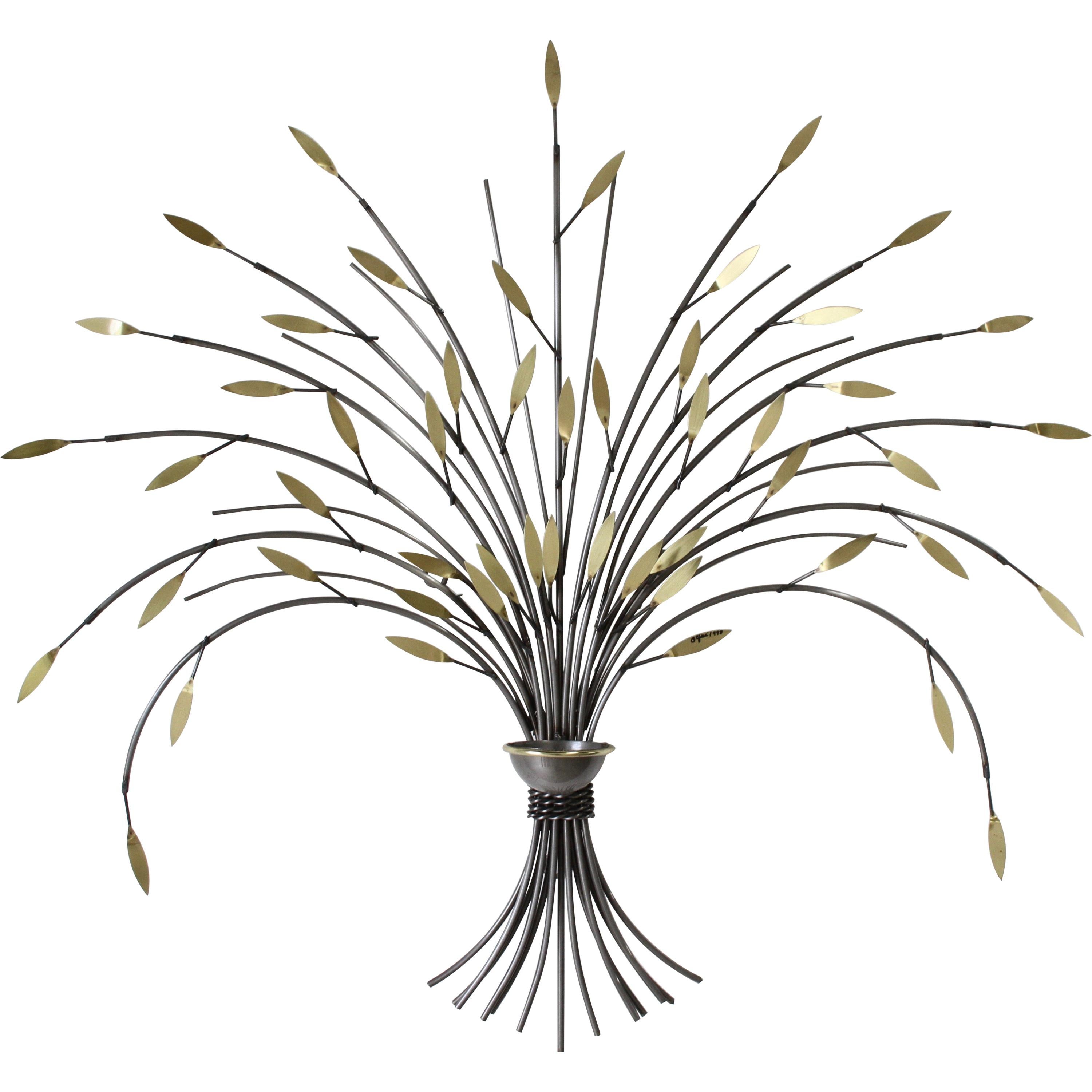 Curtis Jeré, Tree Sculpture Candleholder or Sconce Made of Brass and Steel For Sale