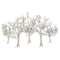 Curtis Jere "Trees In Winter" 1970s Wall Metal Art Sculpture