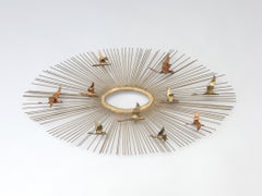 Curtis Jere Wall Hanging Sunburst Sculpture of Birds, 1960s