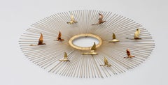 Curtis Jere Wall Hanging Sunburst Sculpture of Birds, 1960s