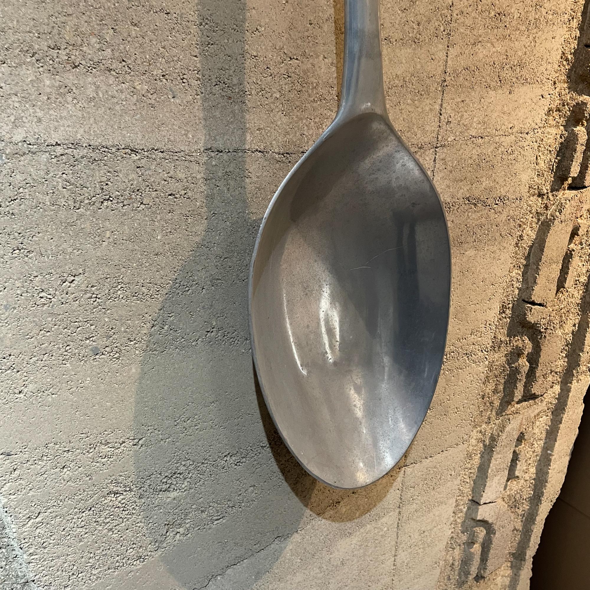 American Curtis Jere Wall Sculpture Huge Spoon in Aluminum Kitchen Utensil Pop Art, 1970s