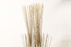 Curtis Jere Wheat Sheath Chrome and Brass Mid Century Modern Floor Lamp