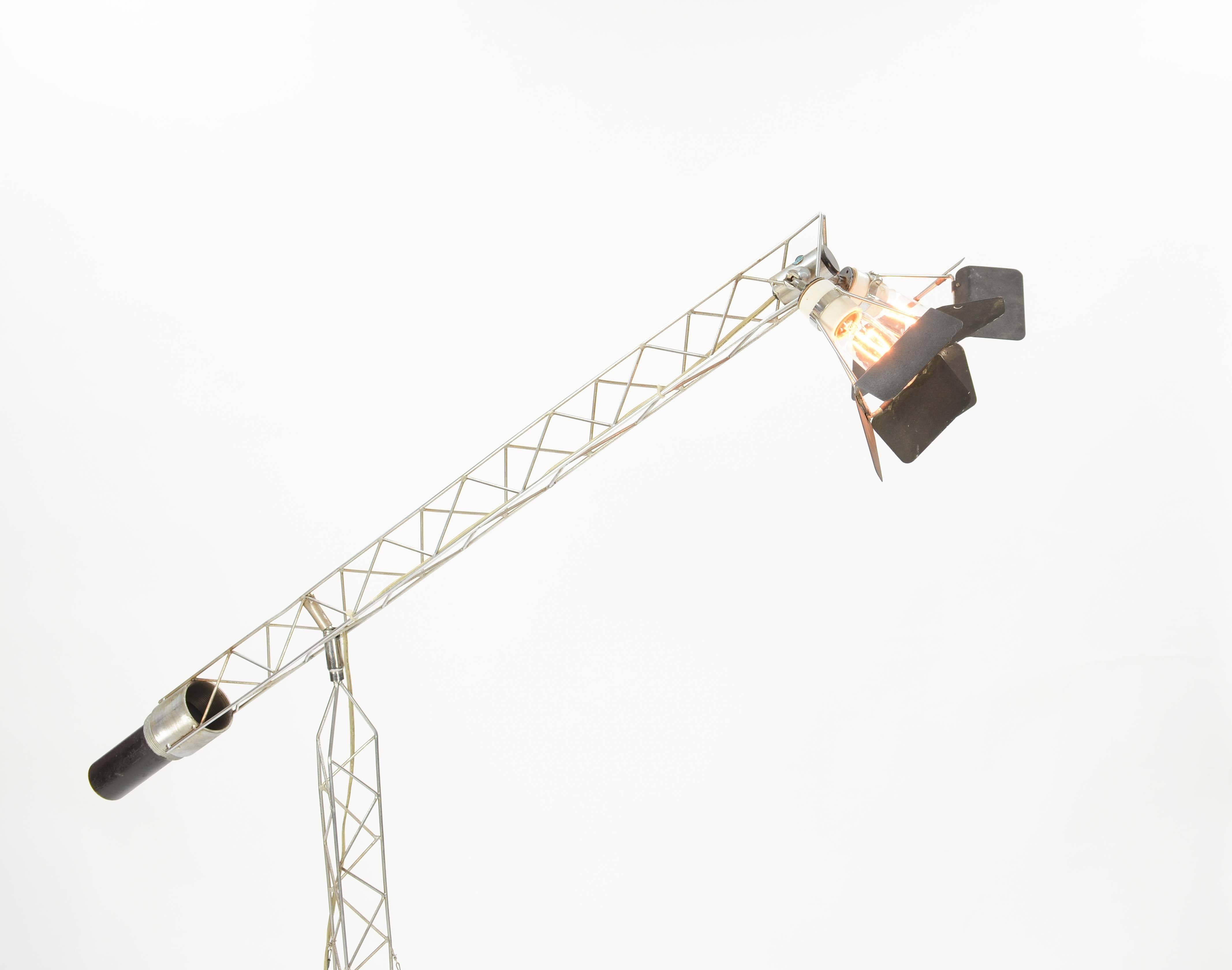 Curtis Jere's Iconic Handcarfted Crane Lamp from 1977 In Good Condition In Portland, OR