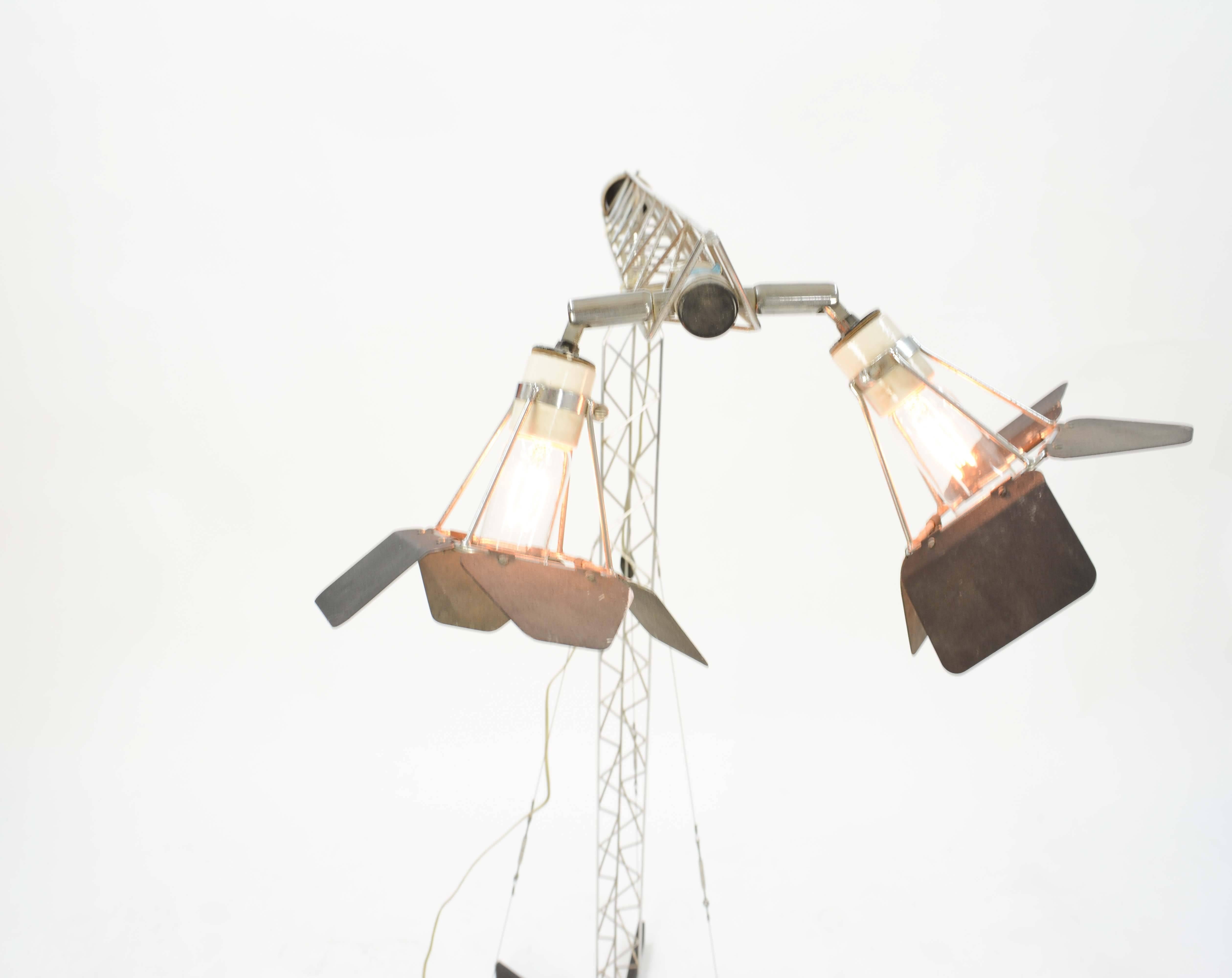 Curtis Jere's Iconic Handcarfted Crane Lamp from 1977 1
