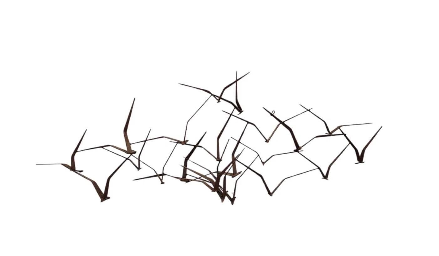 Oggetti in metallo La scultura murale Birds in Flight di Curtis Jere