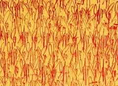 Curtis Kulig Love Me on Canvas (Yellow and Red)