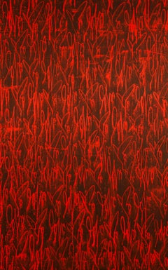 Curtis Kulig Love Me on Canvas (Red on Black) 