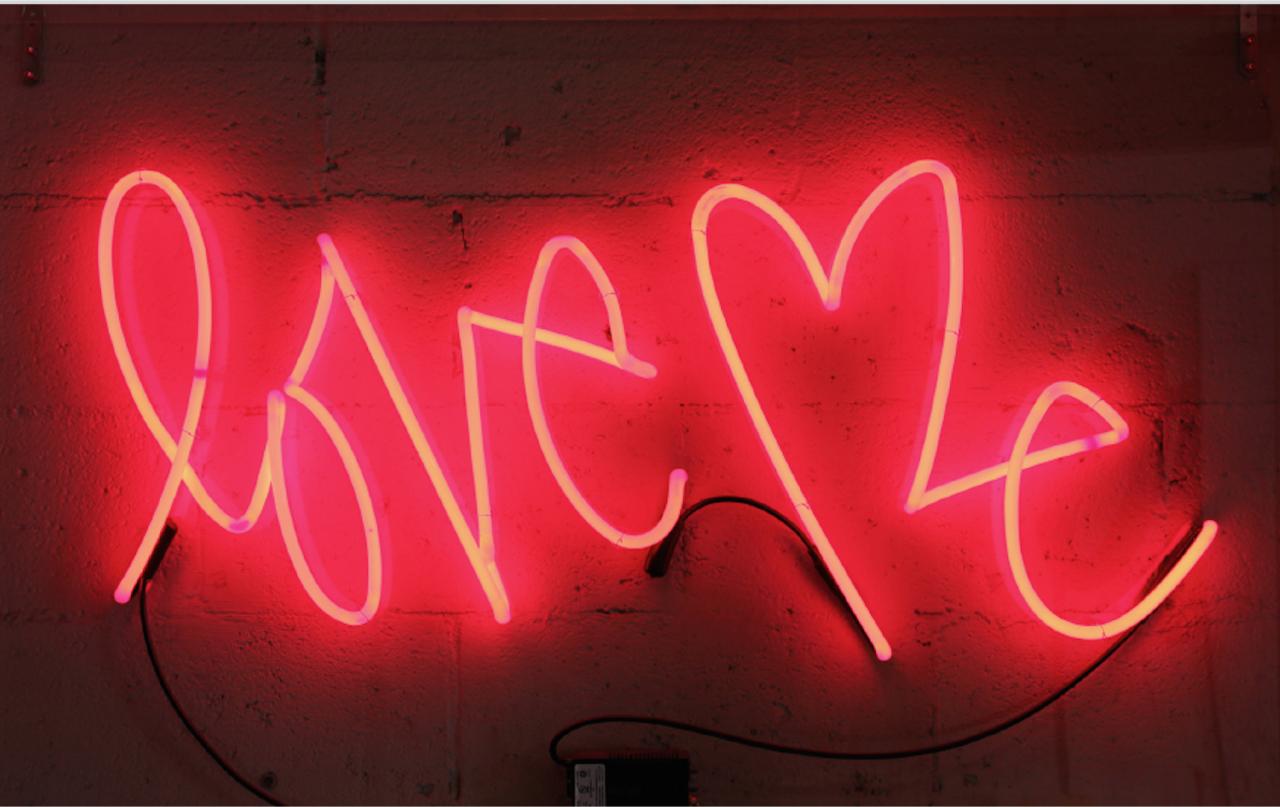 Love Me (Large Neon) - Art by Curtis Kulig