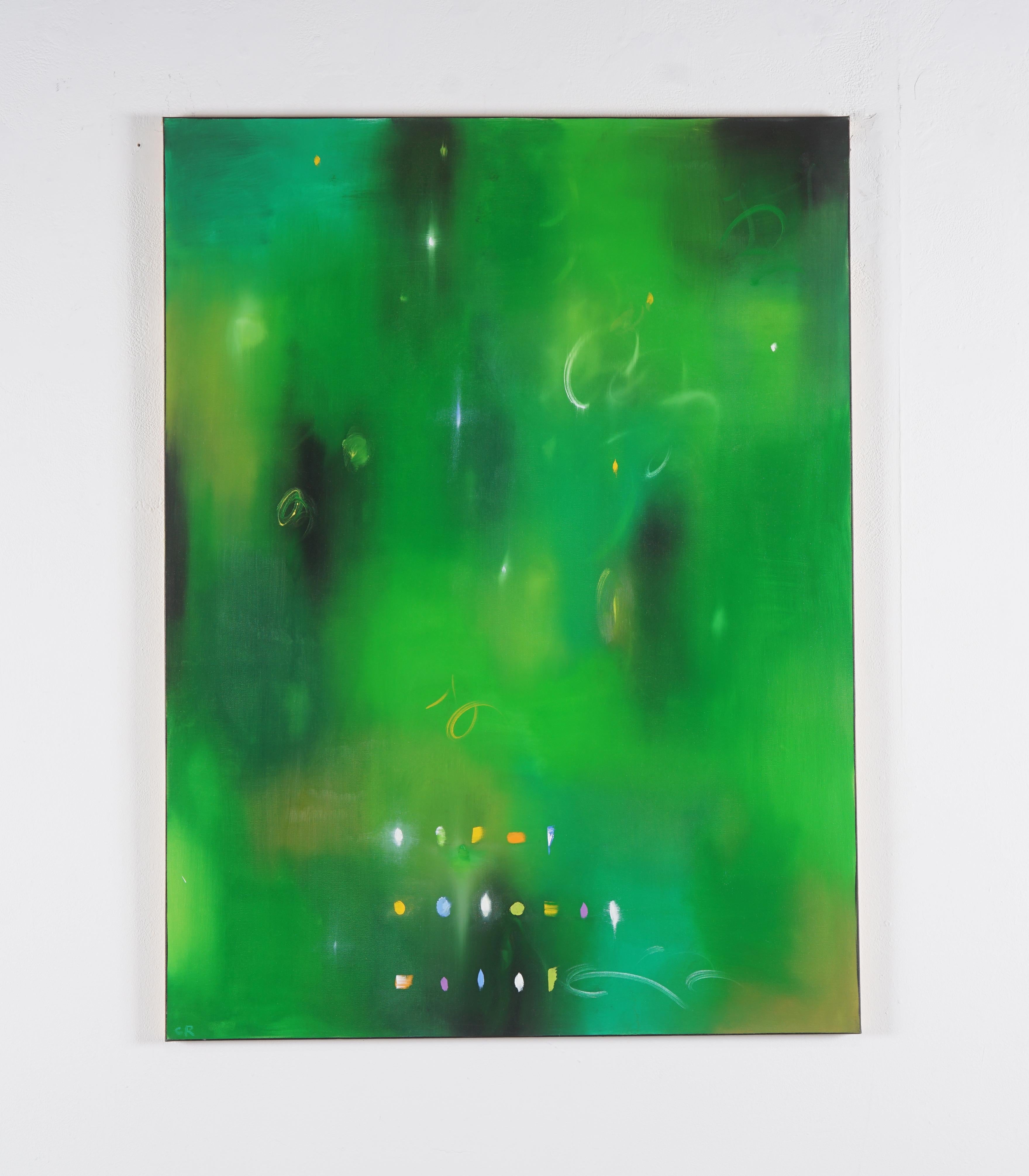 Abstract Painting Curtis Ripley - Une murmure de vert