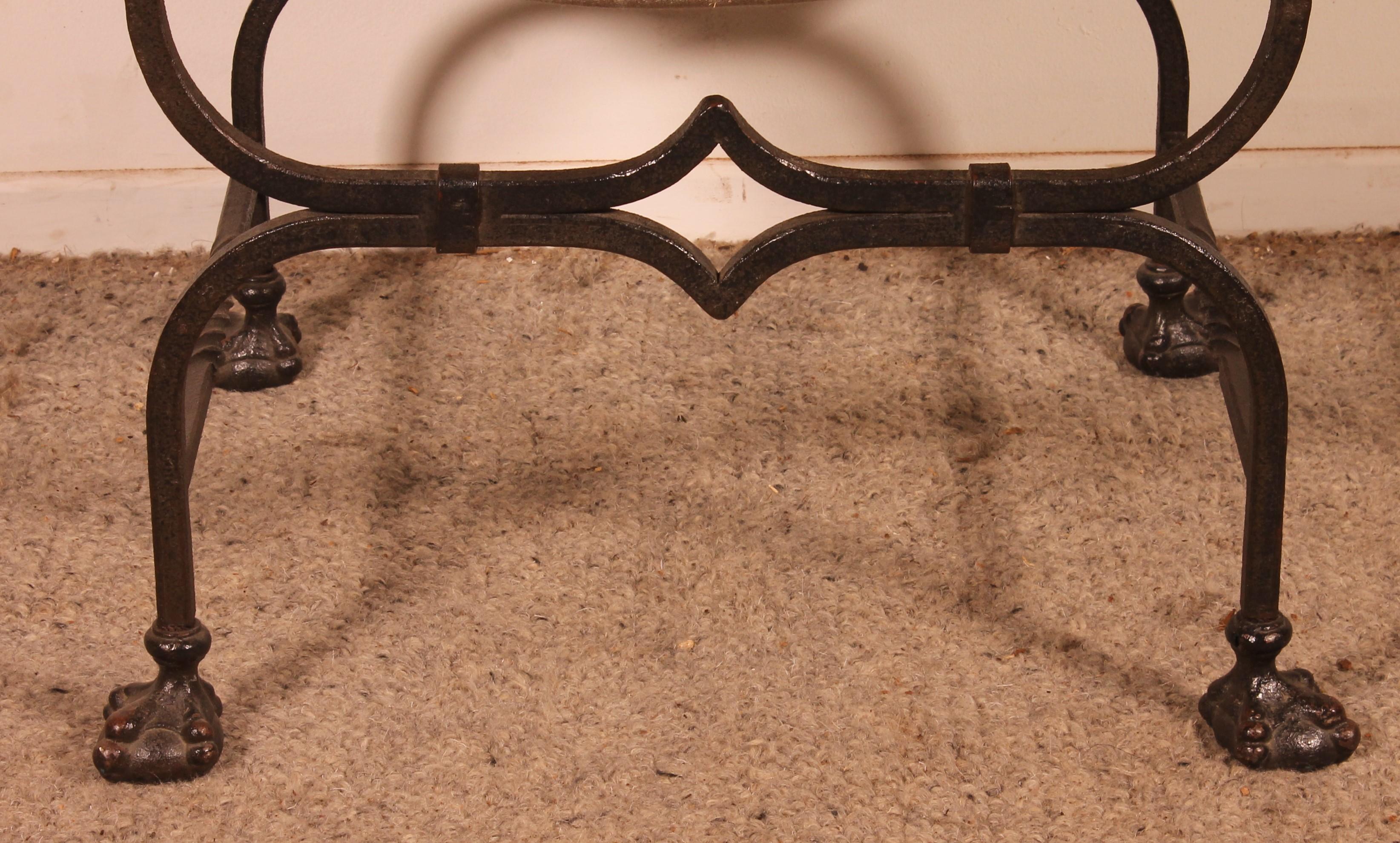 Curule Armchair In Wrought Iron And Bronze 4