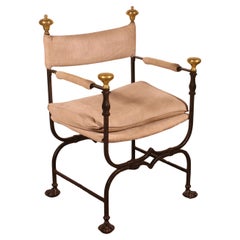 Fauteuil Curule en fer forgé et bronze