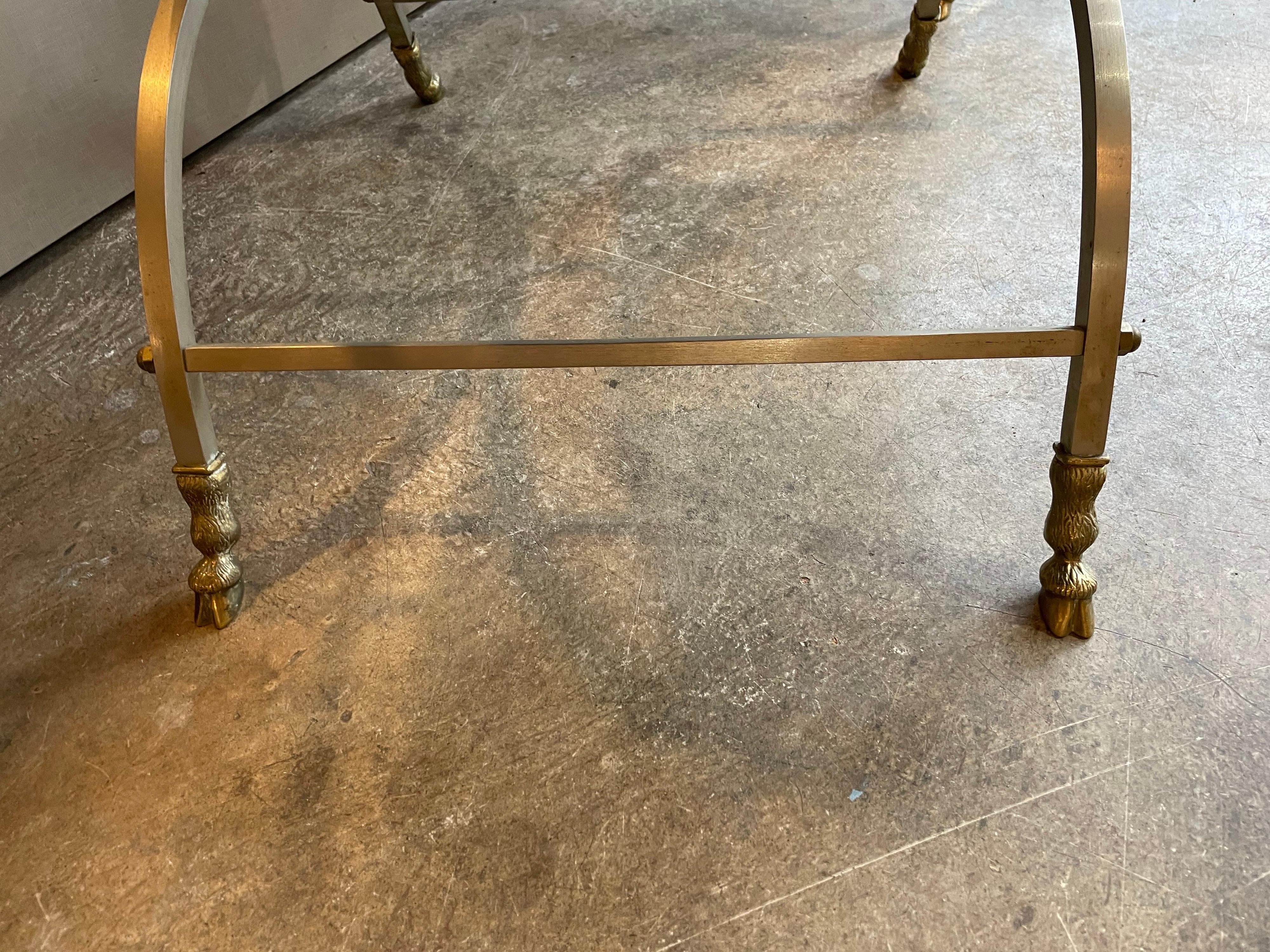 Brass Curule Chairs in Style of Maison Jansen