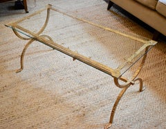 Curule Form Spanish Style Gilt Iron Cocktail or Coffee Table