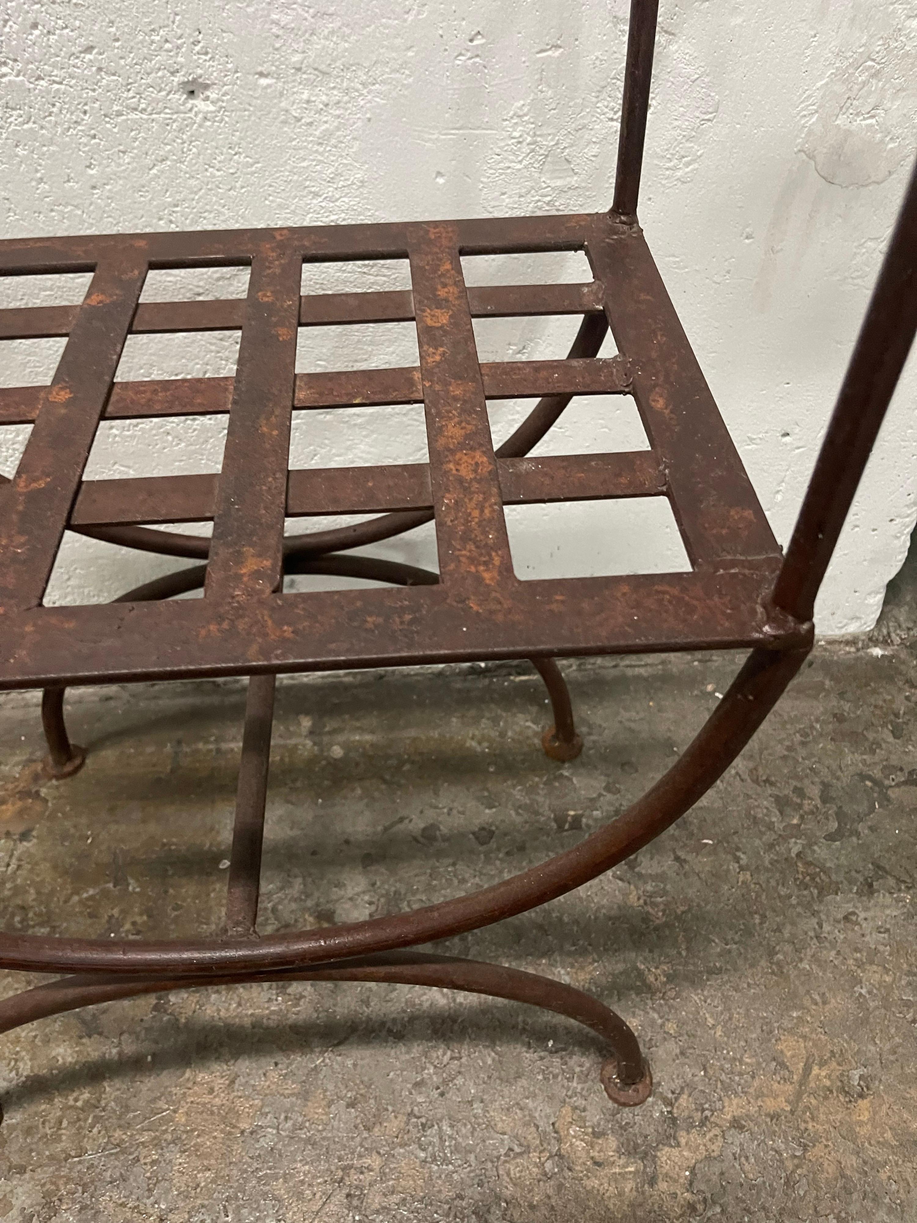 Curule Style Iron Bench For Sale 4