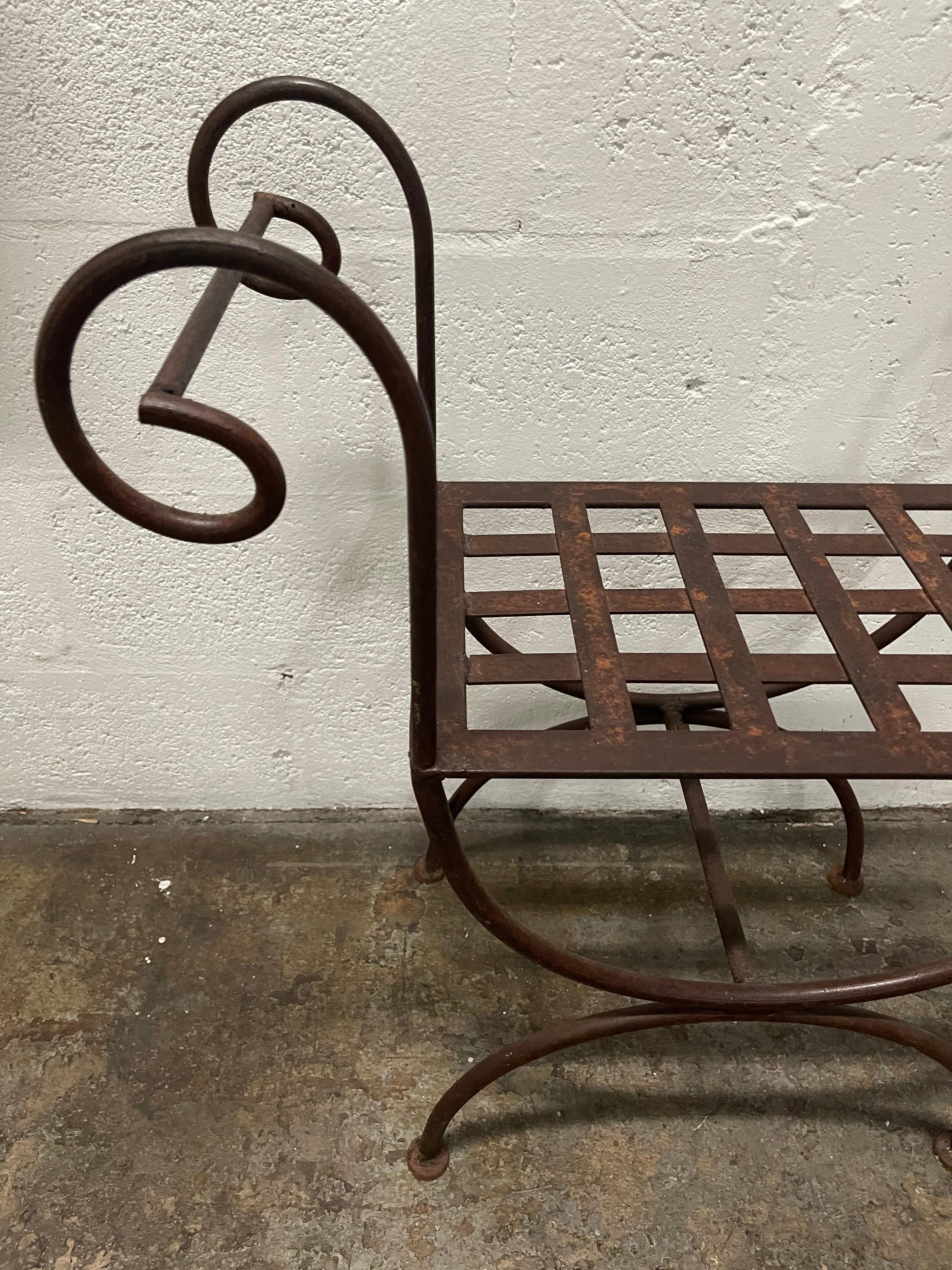 Curule Style Iron Bench For Sale 1