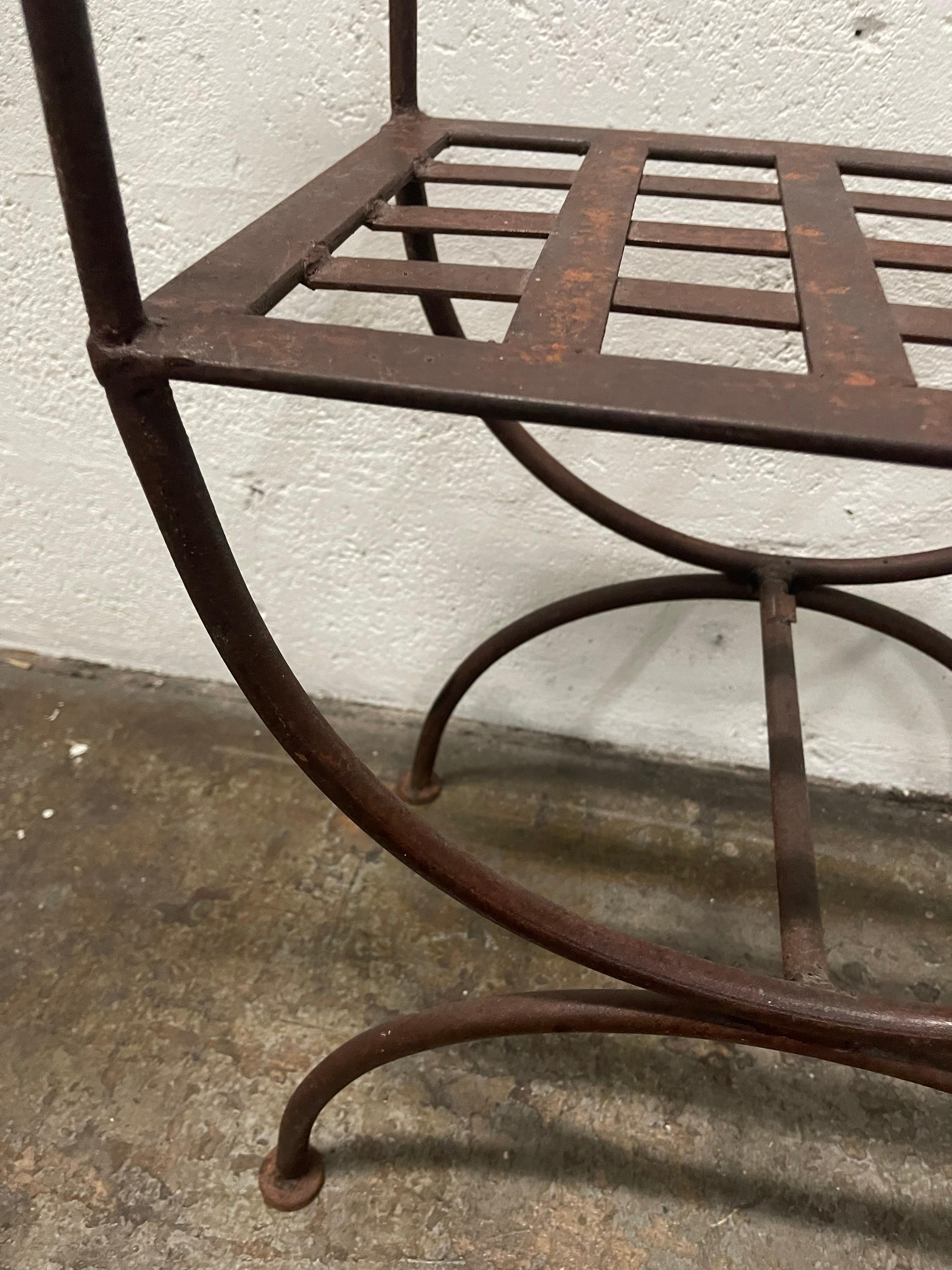 Curule Style Iron Bench For Sale 2