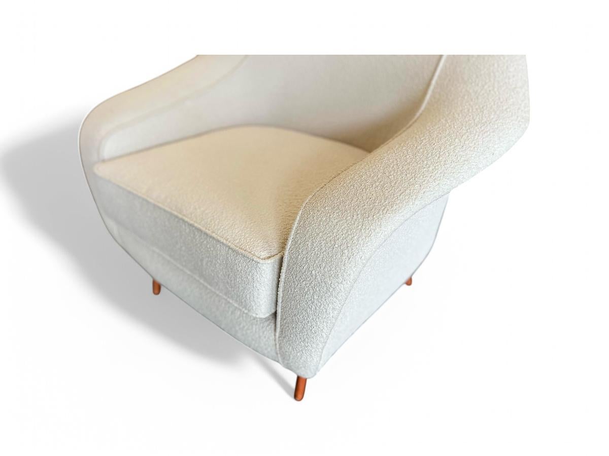 Curva Armchair with Tubular Legs in Boucle, Joaquim Tenreiro, 1960 - Lot 760 For Sale 5