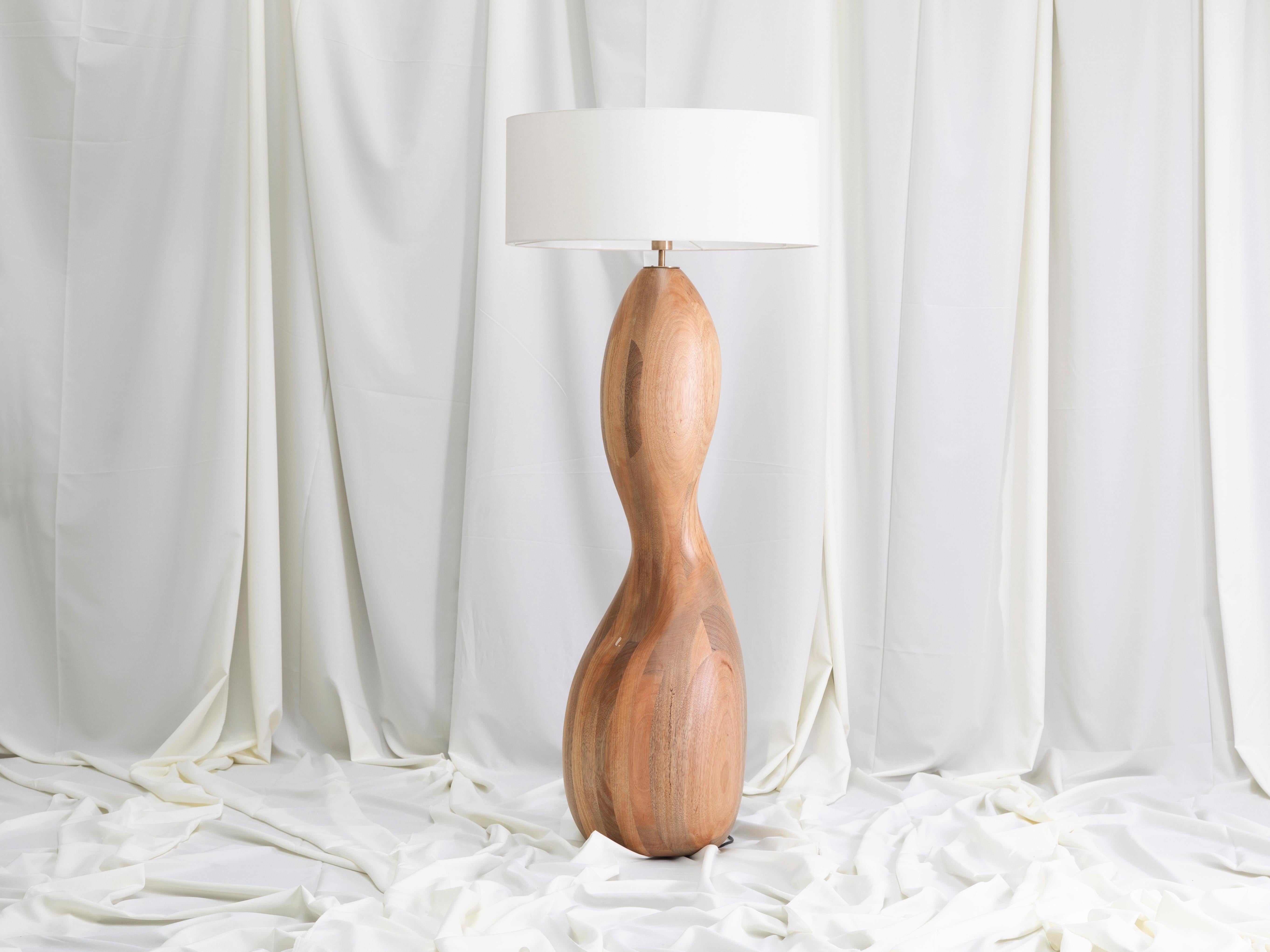 Curva Floor Lamp by Laluz
Dimensions: W 42 x D 42 x H 175 cm
Materials: Bronze, Guarango Wood, Pvc, Synthetic Fibers.
Weight: 55 kg.

LaLuz Design is a young, dynamic company that specializes in the production of unique 3D-printed lampshades and