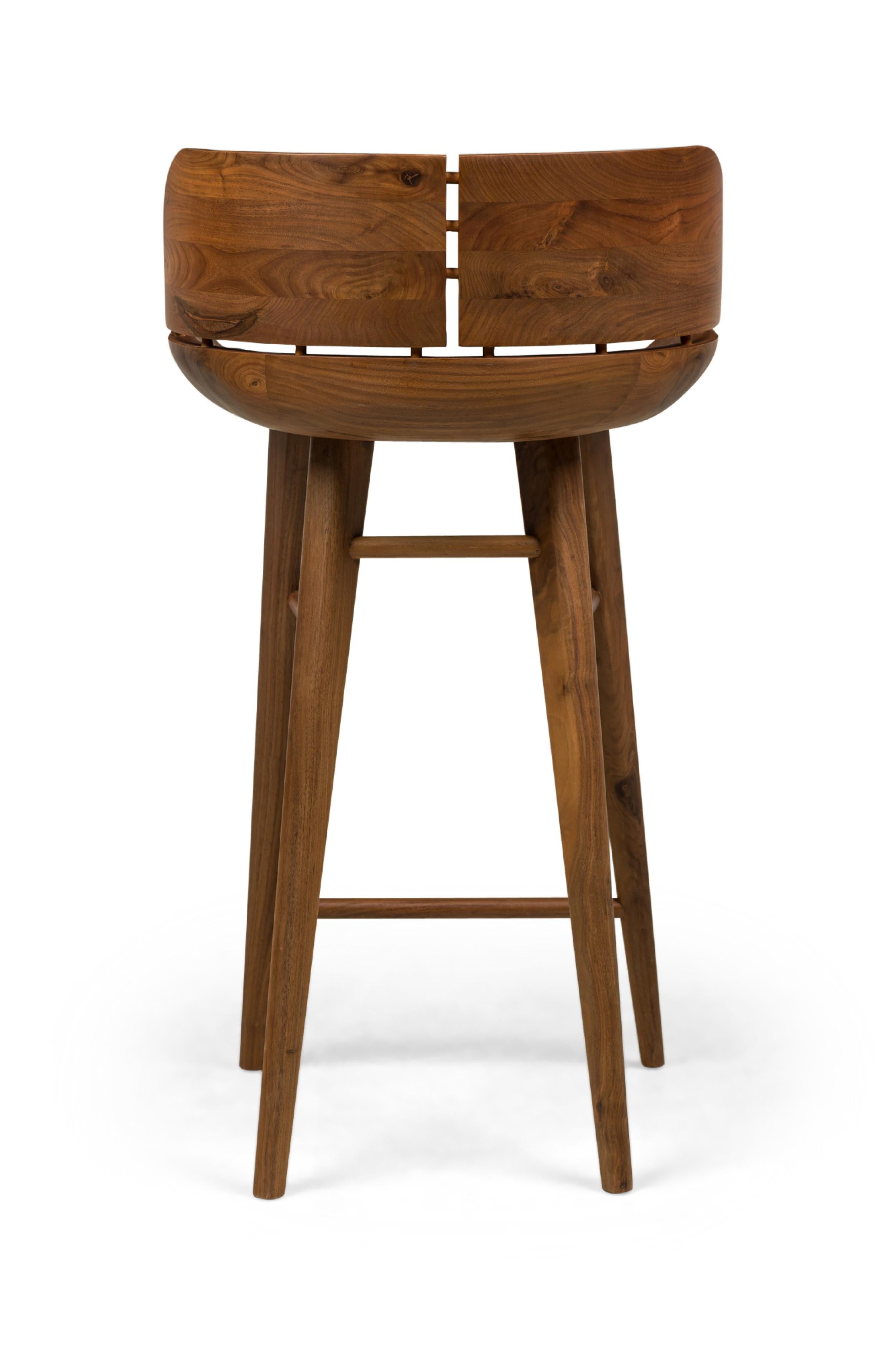 Curva Solid Walnut Barstools by Newel Modern In Good Condition For Sale In New York, NY
