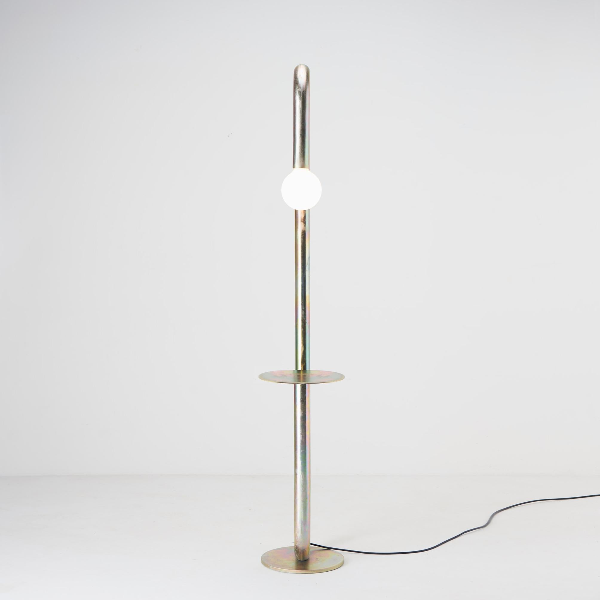 Brazilian Curva Zincada Floor Lamp by Cultivado Em Casa For Sale