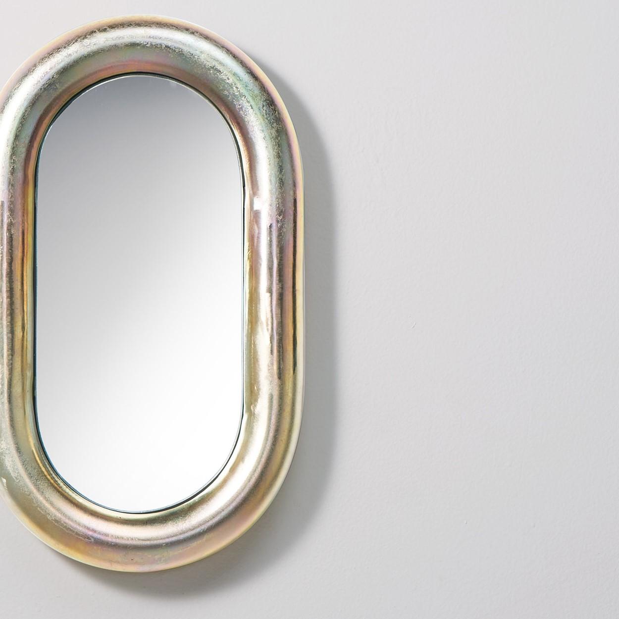 Modern Curva Zincada Mirror by Cultivado Em Casa For Sale