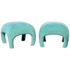 Curvaceous and Modern Footstool / Ottomans by Directional, a Pair
