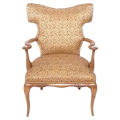 Curvaceous Armchair Refinished and Reupholstered in Your Fabric Frances Elkins