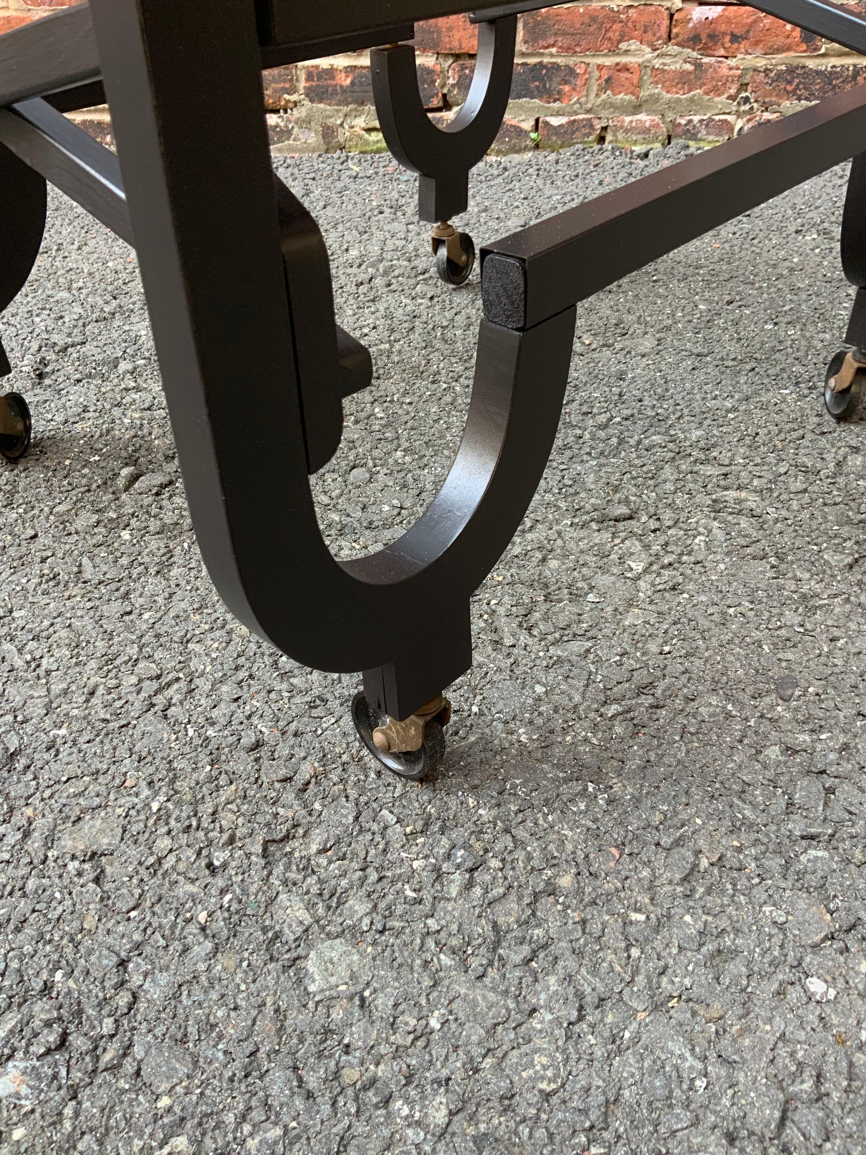 Curvaceous Art Deco Brass and Glass Serving Cart 3