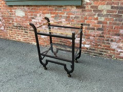 Curvaceous Art Deco Brass and Glass Serving Cart