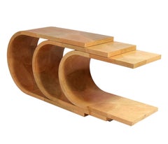 Curvaceous Console Table in Faux Goatskin