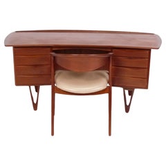 Curvaceous Danish Modern Desk & Chair by Svend Aage Madsen for Sigurd Hansen