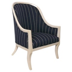 Curvaceous French Lounge Chair circa 1940s Refinished and Reupholstered