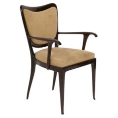 Curvilíneo sillón o silla de escritorio italiano atribuido a Paolo Buffa