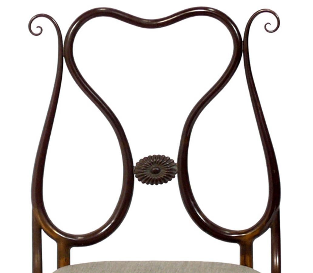 Curvaceous Italian Brass or Bronze Dining Chairs Set of Six  For Sale 1