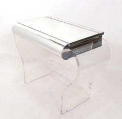Vanity di metà secolo in lucite e specchio