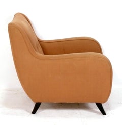 Curvaceous Mid Century Lounge Chairs Reupholstered in Your Fabric Modern Pair