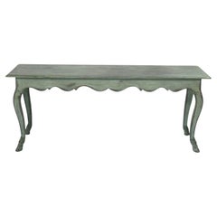 Curvaceous Sage Green French Console Table