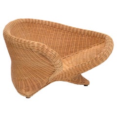 Curvaceous Sculptural Cane Chair for Indoor or Outdoor