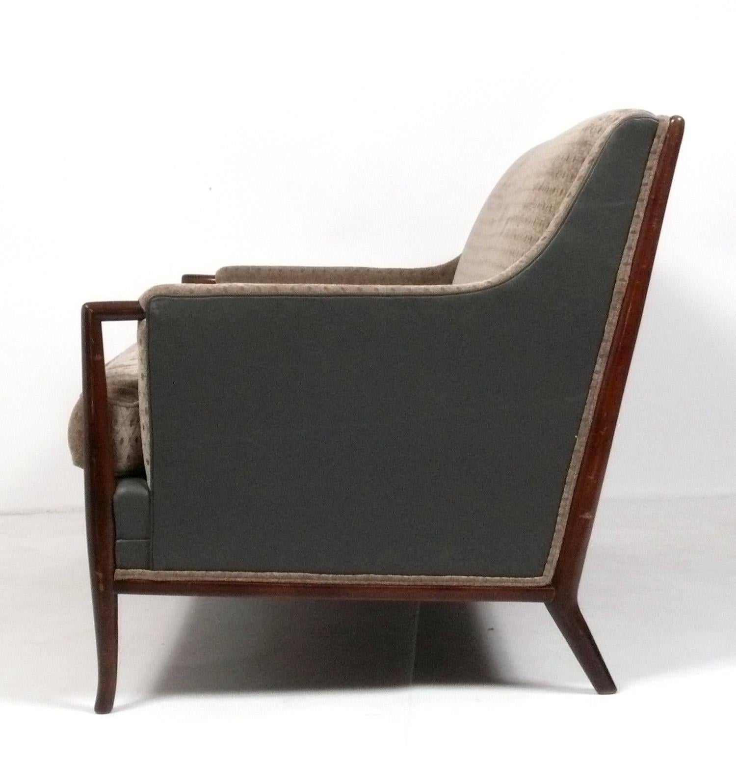 Mid-Century Modern Curvaceous Sofa by T. H. Robsjohn Gibbings Reupholstered In Your Fabric For Sale