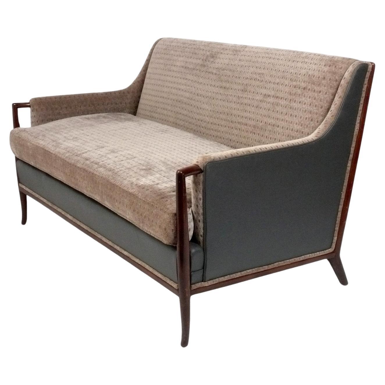 Curvaceous Sofa by T. H. Robsjohn Gibbings Reupholstered In Your Fabric For Sale
