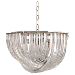 Curvati Murano Chandelier by Carlo Nason for Crystal Triedri, 1980s