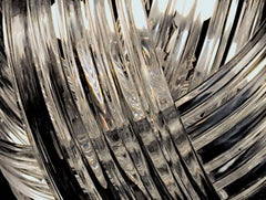 Curvati Murano Chandelier, Clear Crystal Triedri, New Hardware, four available