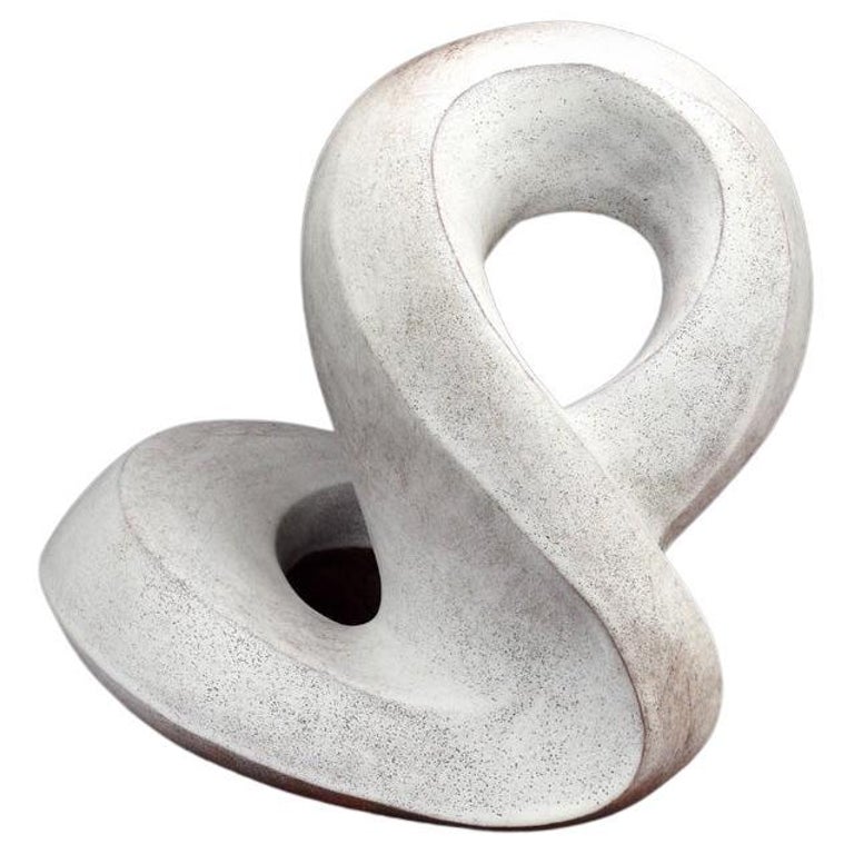 Curvature, Hand Built Ceramic Sculptural Organic Form in Subtle Matte White For Sale