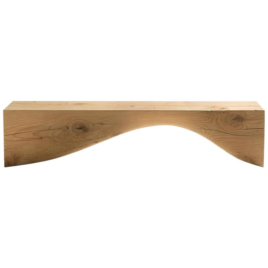 Curve, 47 Inches Cedar Bench, Designed by Brodie Neill, Made in Italy For Sale