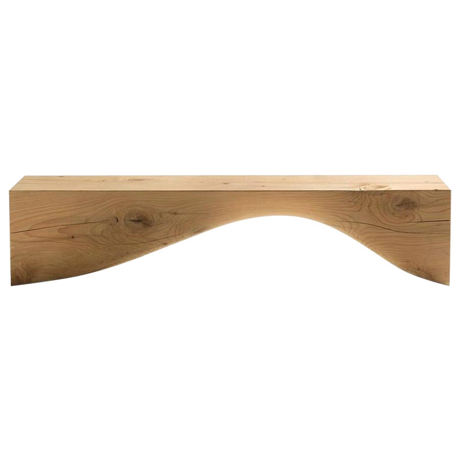 Curve, 71" Cedar Bench, Designed by Brodie Neill, Made in Italy 