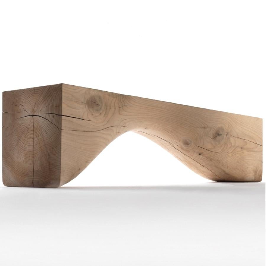 Modern Curve, 94 Inches Cedar Bench, Designed by Brodie Neill, Made in Italy For Sale