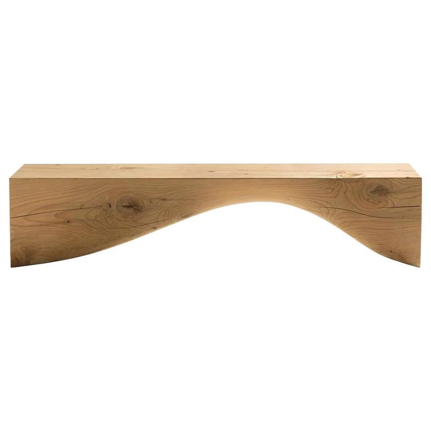 Curve, 94 Inches Cedar Bench, Designed by Brodie Neill, Made in Italy For Sale