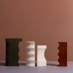 Curve Beige Ceramic Vase #1 by Zaven