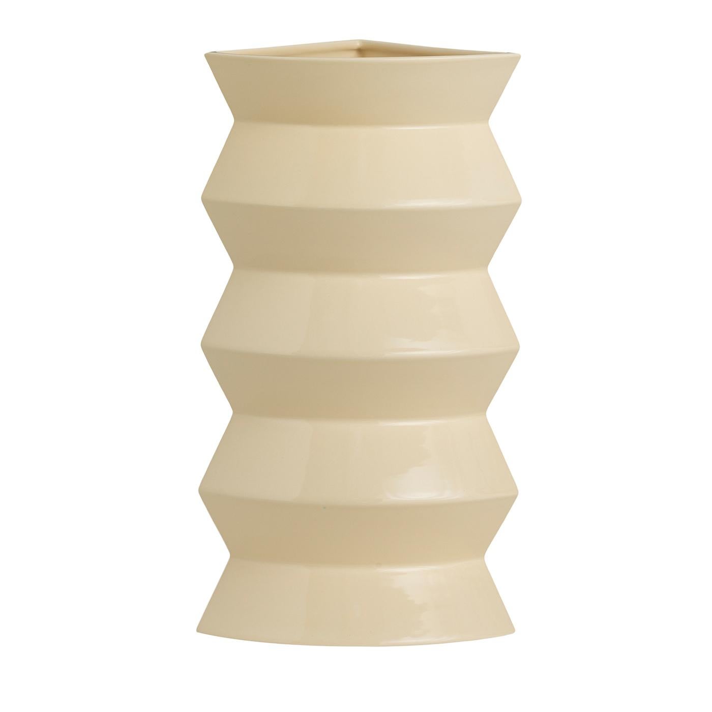 XXI secolo e contemporaneo Vaso in ceramica Curve Beige #1 di Zaven in vendita