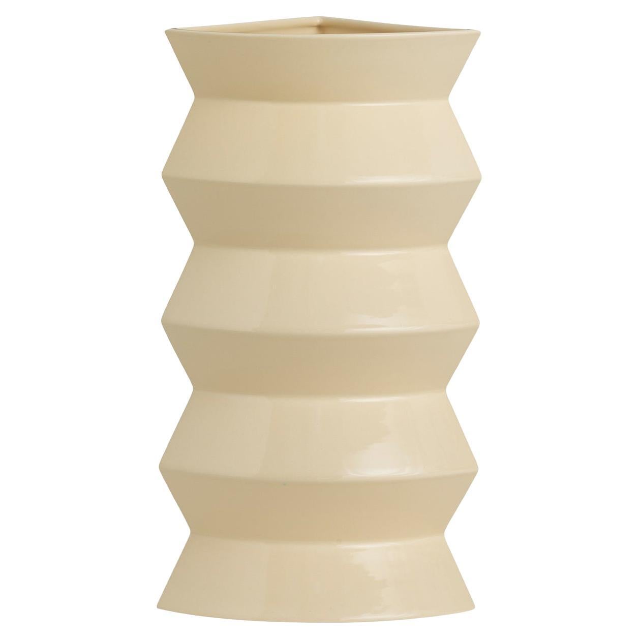 Vaso in ceramica Curve Beige #1 di Zaven